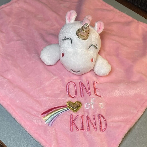 Baby Starters Plush Unicorn Girls Security Lovey Pastel Hearts Blanket R… - Picture 3 of 11